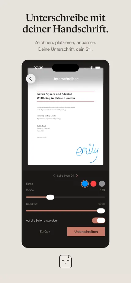 PDF mit eigener Handschrift unterschreiben