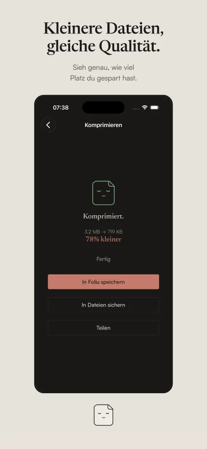 PDF komprimieren mit Vorher-Nachher-Größen