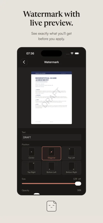 Adding a watermark with live preview
