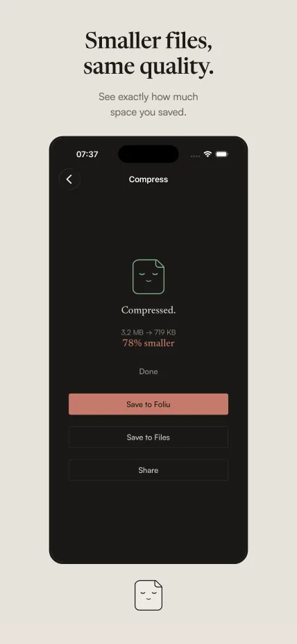 Compressing a PDF with before and after sizes
